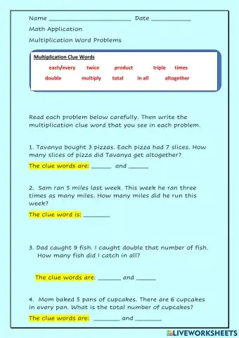 Multiplication Clues