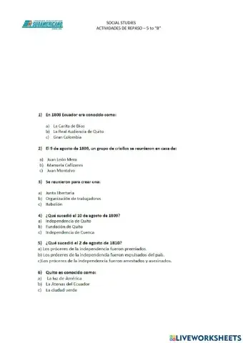 Actividades de repaso