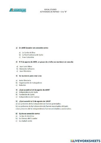 Actividades de repaso