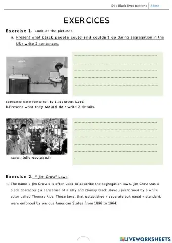 Segregation under the Jim Crow laws