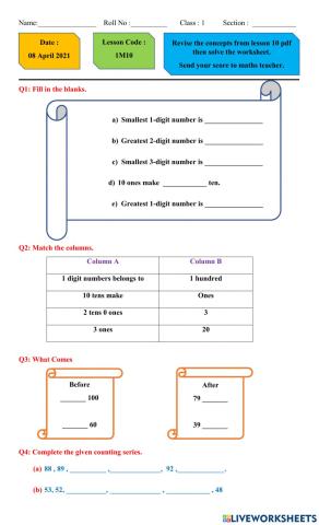 Lesson 10 worksheet