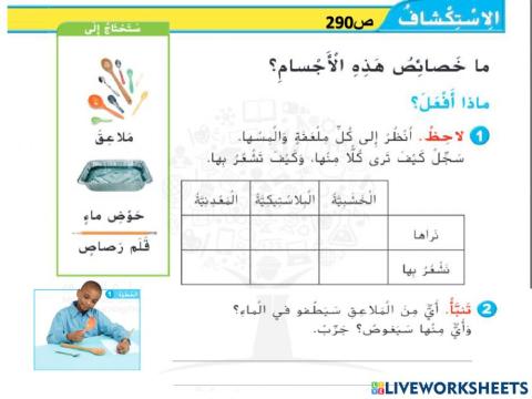 ما خصائص هذه الاجسام ص290