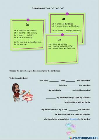 Prepositions of Time