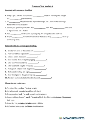 GTTT.3-Module 4. - Grammar test