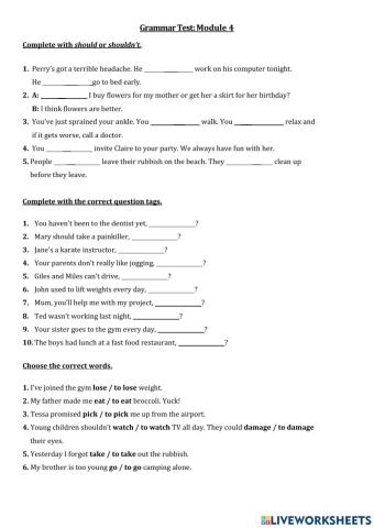 GTTT.3-Module 4. - Grammar test