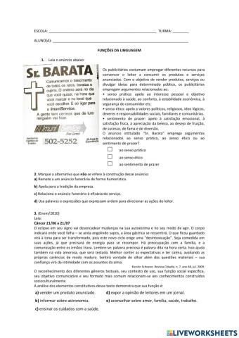 Funções da linguagem I