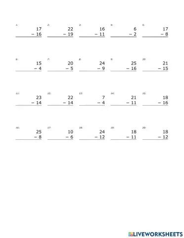 Subtraction with borrowing