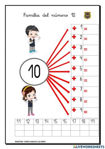 Familia de los números 10, 20