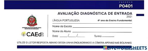 Avaliação diagnóstica português