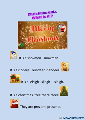 Christmas vocabulary