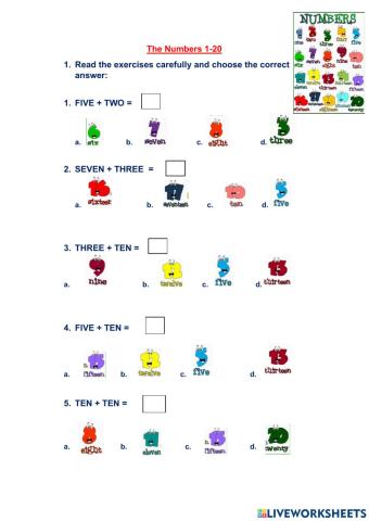 Numbers 1-20