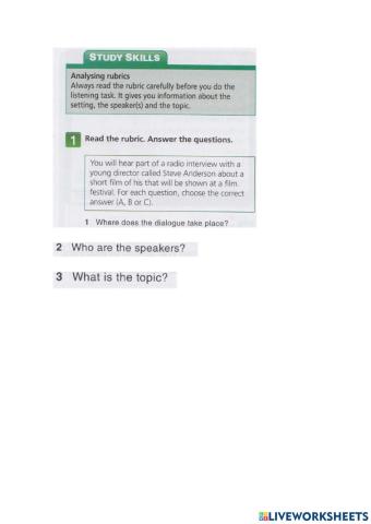 ON SCREEN B1 SB p110 Listening