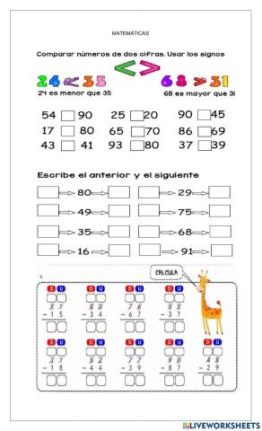 Comparación de cantidades