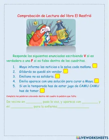 Comprobación de lectura el resfriado