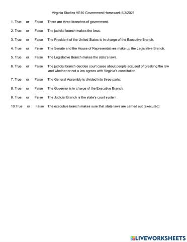 Virginia Studies Homework 5-3-2021