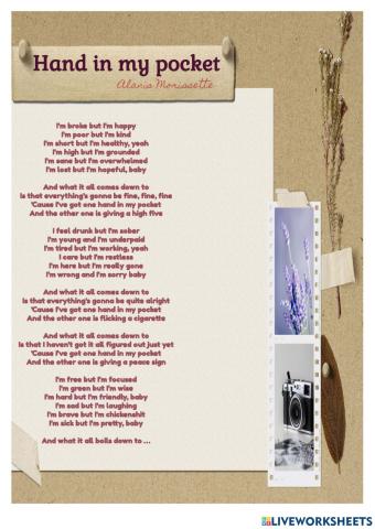 Hand in my pocket -- Alanis