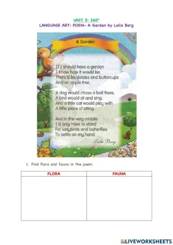 Unit 5:360 Language Art Poem