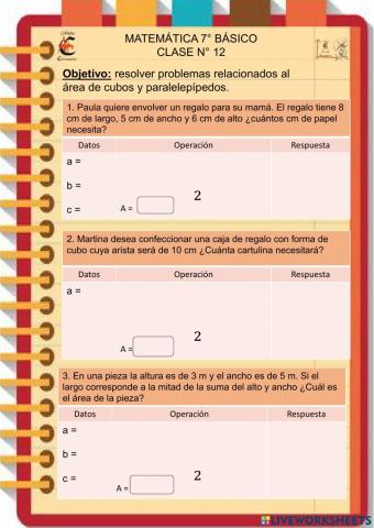 Problema de área de cubos y paralelepípedos
