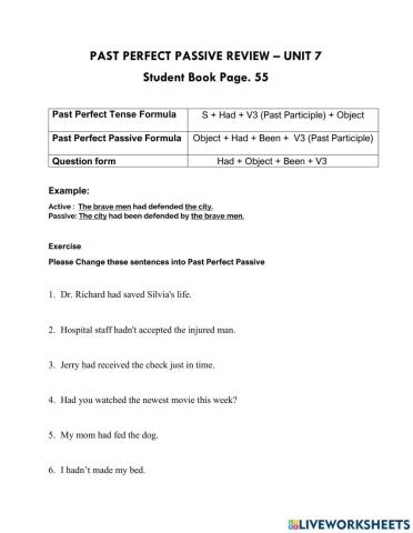 Perfect past passive review