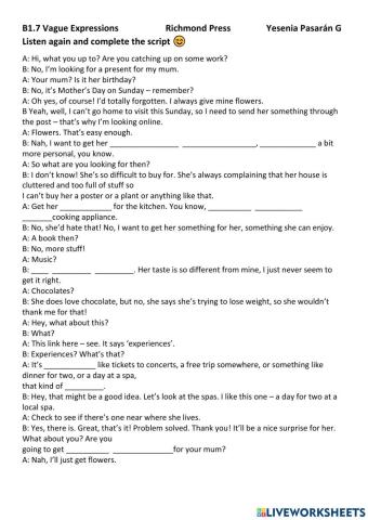 B1.7 Vague Expressions