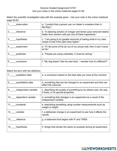 Science Graded Assignment 5-7-21