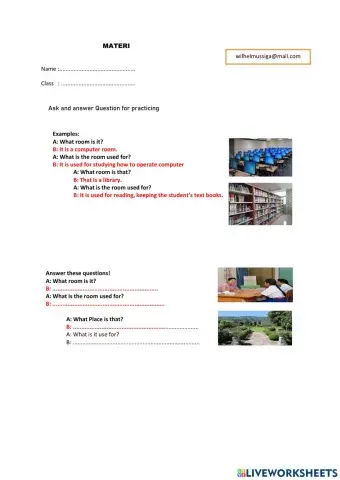 Rooms and places at school