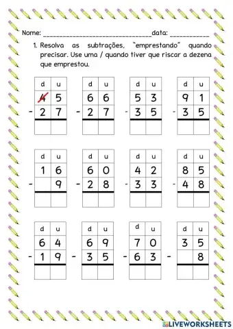 Subtração com recurso