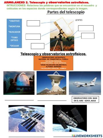 AR-60. Telescopio y observatorios astrofísicos.G10