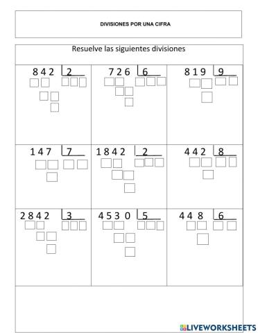 Divisiones por una cifra