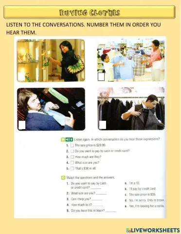 Shopping - buying clothes