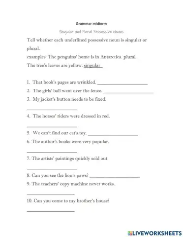 Possessive nouns - Pronouns