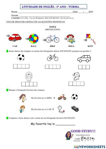 3° ano - INGLÊS - 30-04-21