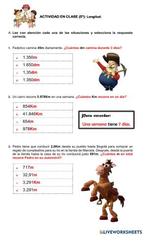 Matemáticas. Longitud 5°.