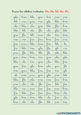 Grupos consonánticos BL