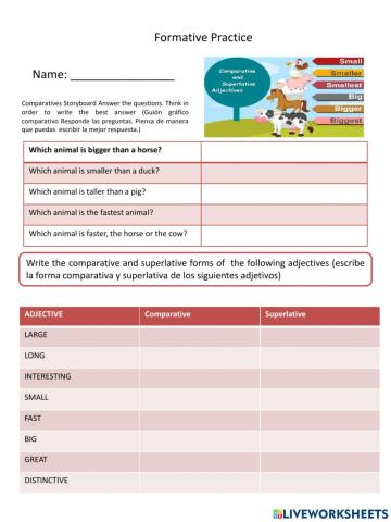 comparative and superlative adjective 