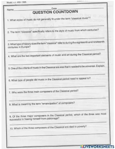 Classical Reading & Questions