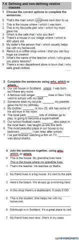 WW3 ( Unit 7)  Revision.Grammar 7.4