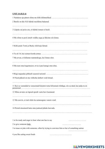 Vocabulary 14 (ILE 6)