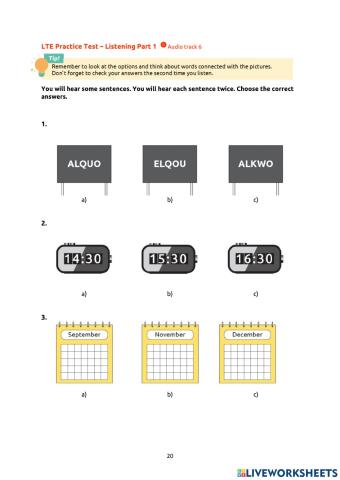 LTE entrainement Listening