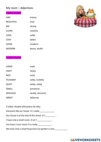 My room - adjectives