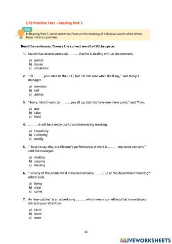 LTE entrainement Reading 3-4