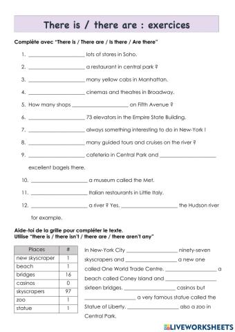 There is - there are - exercices