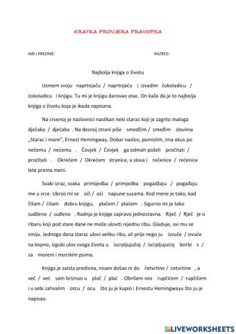 Kratka provjera pravopisa