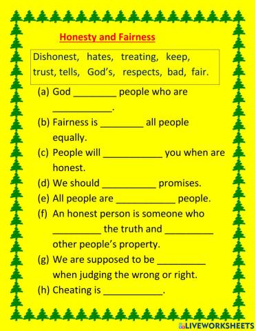 Honesty and fairness