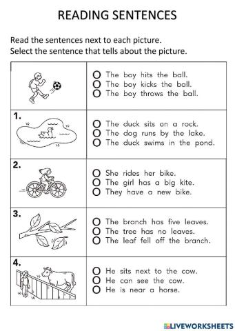 Reading Sentences