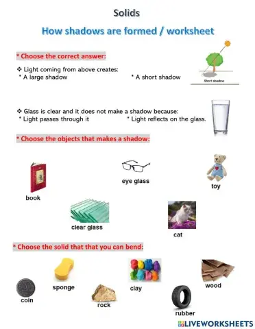 Solids- how shadows are formed