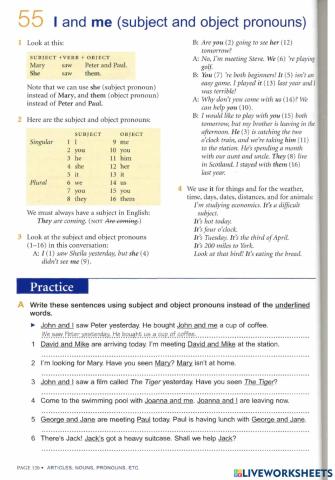 Subject and object pronouns