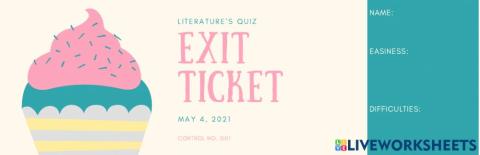 Exit ticket