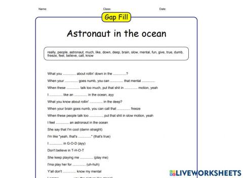 Like astronaut in the ocean