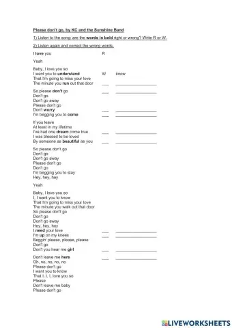 Song - Please don't go